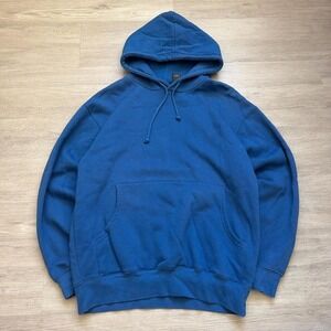 Sick Perfect Vintage Blue Boxy Blank Hoodie Mens L Perfect Fit